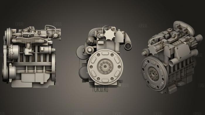 Двигатель автомобиля 3d stl модель для ЧПУ